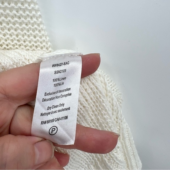 ATM Linen Rope Open-knit Tank Top In Chalk Size M - Picture 13 of 14